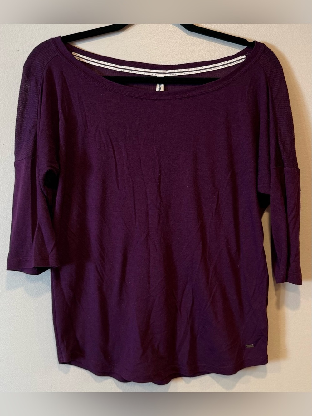 Aeropostale Vintage Y2K Purple Boatneck 3/4 Sleeve Knit Top Women's Large